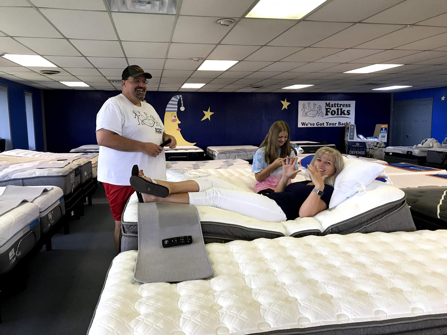 Mattress showroom floor at Mattress Folks in Mauldin South Carolina. 